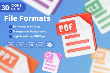 File Formats 3D Icon Pack
