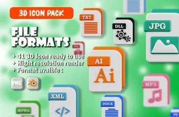 File Formats 3D Icon Pack