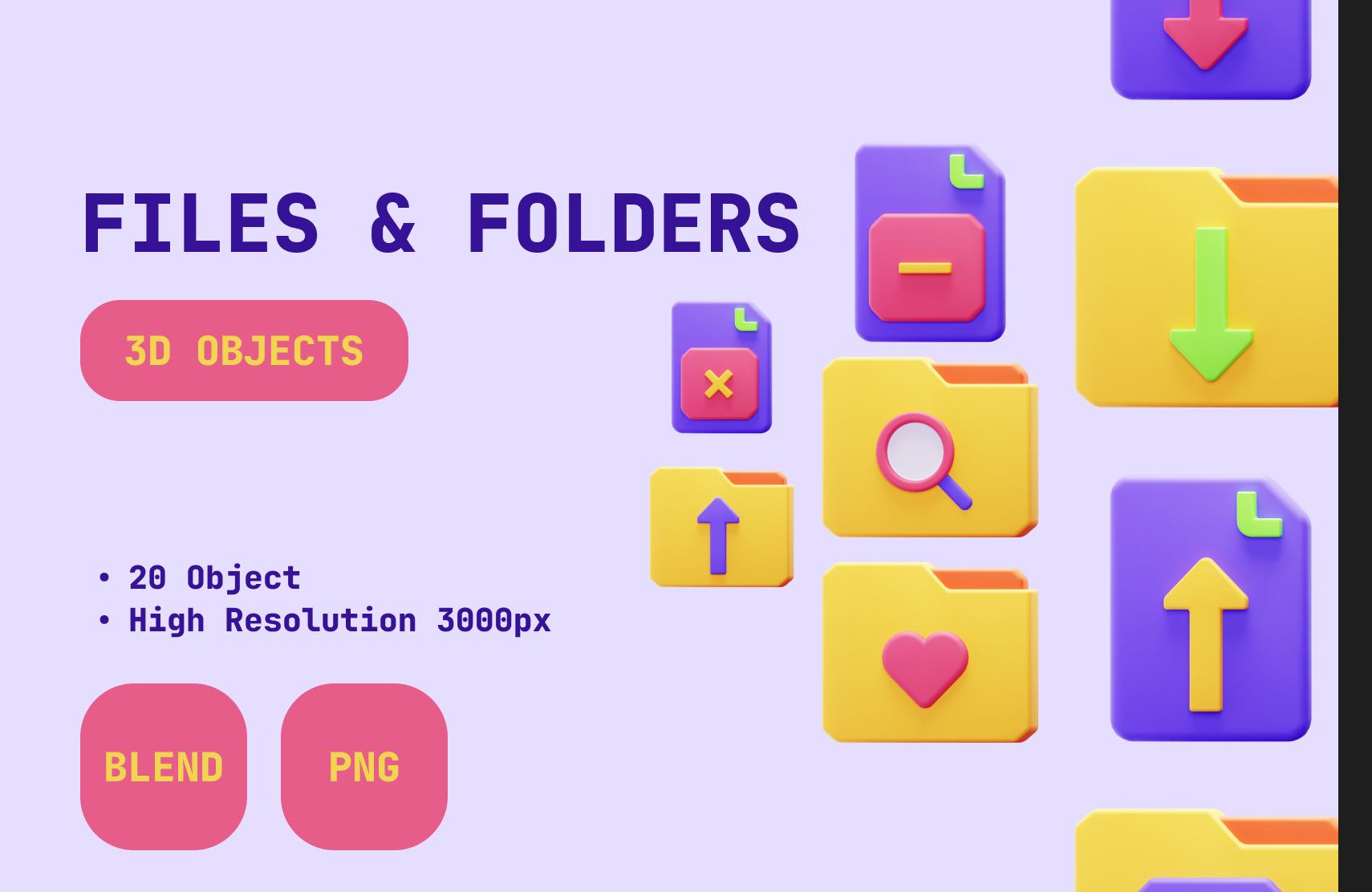 Premium files and folders 3d illustration pack from files folders 3d