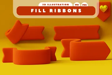 Fill Ribbons 3D Icon Pack