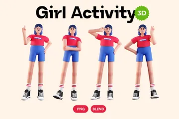 Activité de fille Pack 3D Illustration