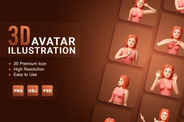 Avatar de fille Pack 3D Illustration