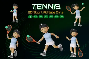 Fille de tennis Pack 3D Illustration