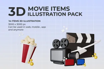 Film Pack 3D Illustration