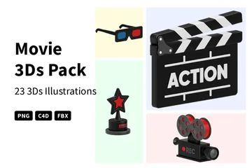 Film Pack 3D Icon