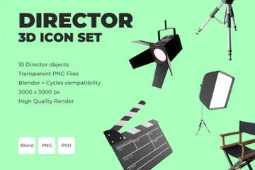 Film Directing 3D Icon Pack