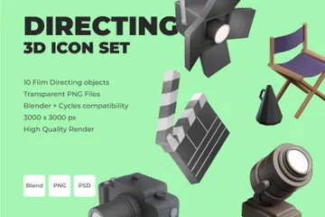 Film Directing 3D Icon Pack