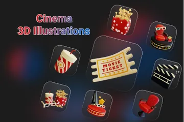 Cinema Cinema Pacote de Illustration 3D