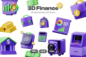 Finança Pacote de Icon 3D