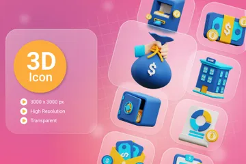 Finança Pacote de Icon 3D