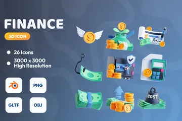 Finança Pacote de Icon 3D