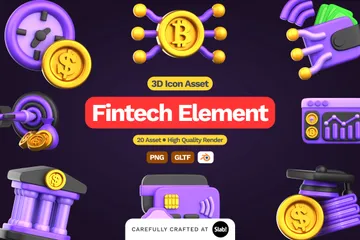 Finança Pacote de Icon 3D