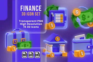 Finança Pacote de Icon 3D