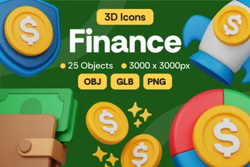 Finança Pacote de Icon 3D