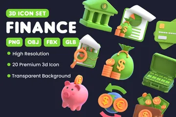 Finança Pacote de Icon 3D