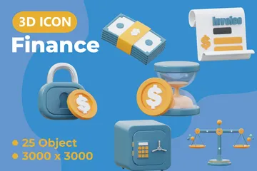 Finança Pacote de Icon 3D