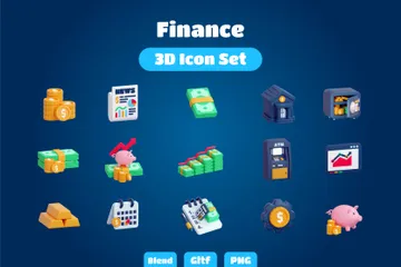 Finança Pacote de Icon 3D