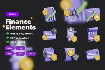 Finança Pacote de Icon 3D