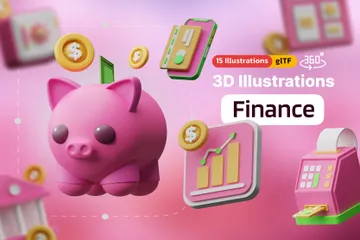 Finança Pacote de Icon 3D