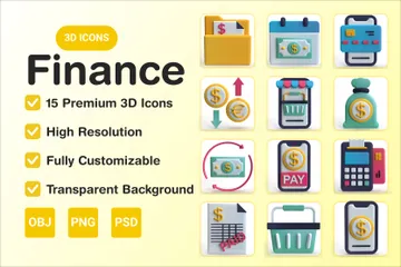 Finança Pacote de Icon 3D