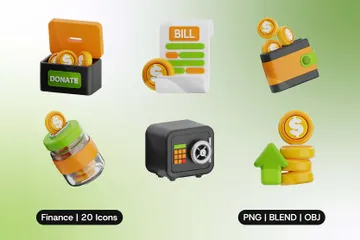 Finança Pacote de Icon 3D