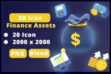 Finança Pacote de Icon 3D