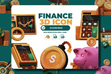 Finança Pacote de Icon 3D