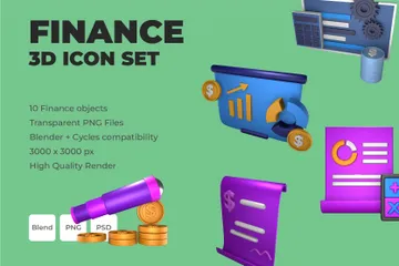 Finança 3D Icon Pack