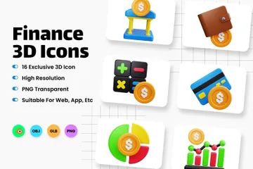 Finança Pacote de Icon 3D