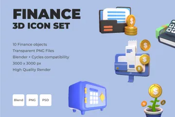 Finança Pacote de Icon 3D