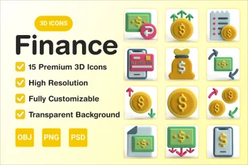 Finança 3D Icon Pack