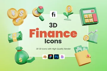 Finança Pacote de Icon 3D