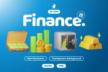 Finança Pacote de Icon 3D