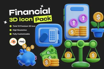 Finança Pacote de Icon 3D