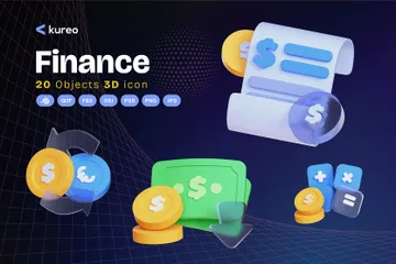 Finança Pacote de Icon 3D