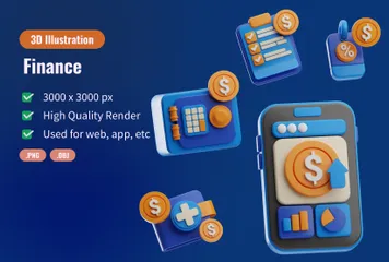 Finança Pacote de Icon 3D