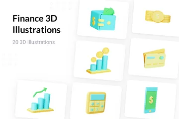 Finança Pacote de Illustration 3D