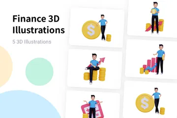 Finança Pacote de Illustration 3D