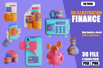 Finança Pacote de Illustration 3D