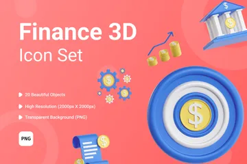 Finança Pacote de Icon 3D