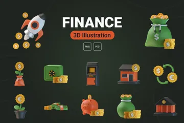 Finança Pacote de Icon 3D