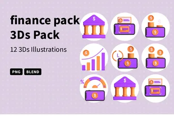 Finança 3D Icon Pack