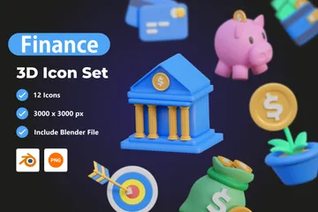 Finança Pacote de Icon 3D