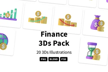 Finança Pacote de Icon 3D