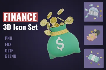 Finança Pacote de Icon 3D