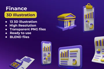 Finança Pacote de Icon 3D