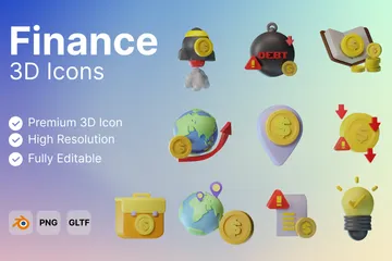 Finança Pacote de Icon 3D