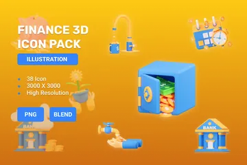 Finança Pacote de Icon 3D