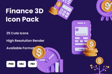 Finança Pacote de Icon 3D