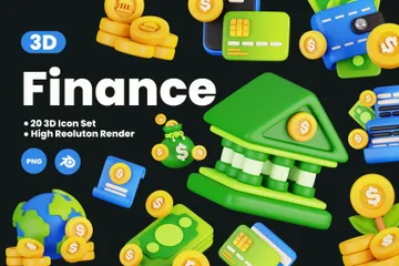 Finança Pacote de Icon 3D